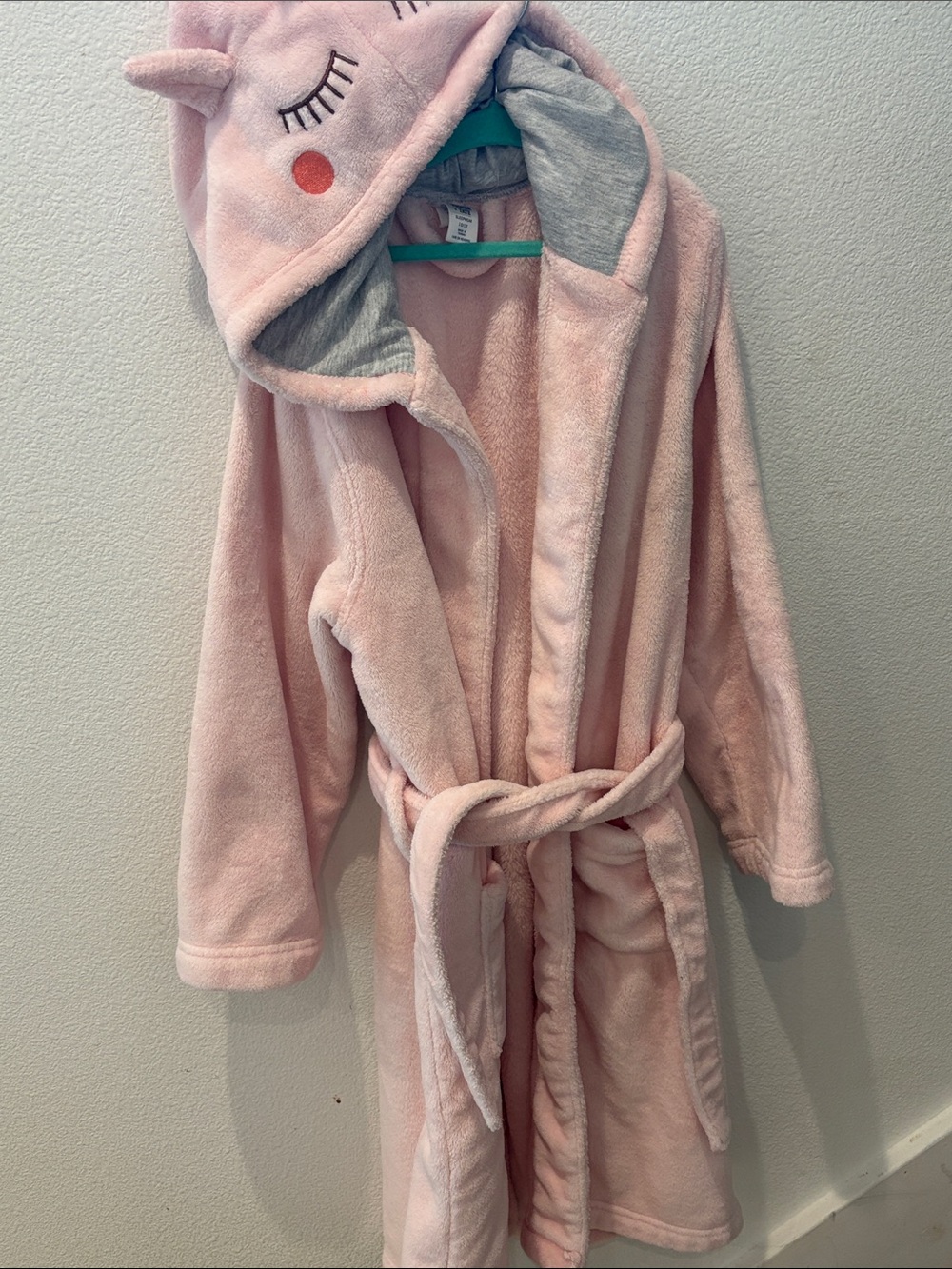 Tucker & Tate Plush Hooded Bathrobe - Pink Unicorn Design